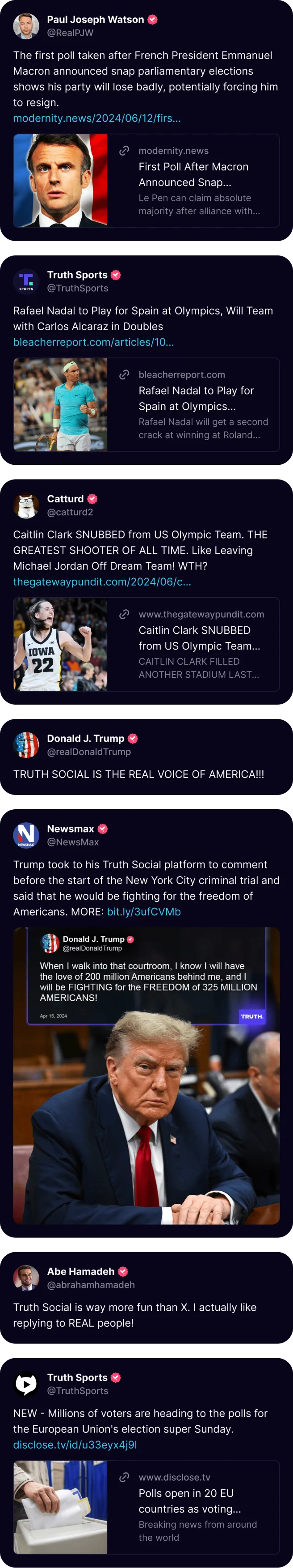 Truth Social card